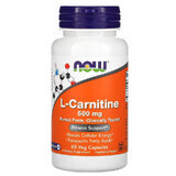 L-Carnitina Carnipure, 500 mg, 60 capsule vegetale, Now Foods