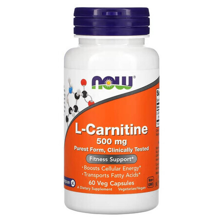 L-Carnitine Carnipure, 500 mg, 60 vegetarian capsules, Now Foods