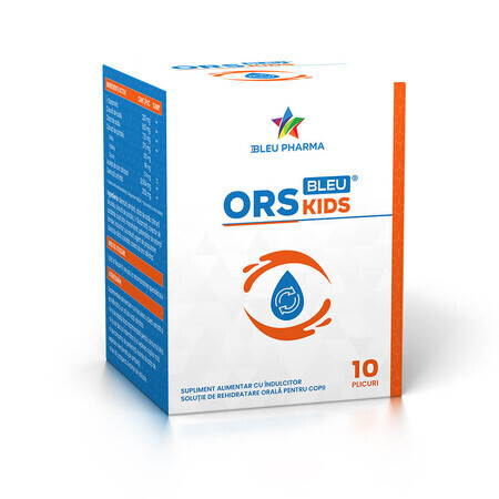 Soluzione reidratante orale per bambini ORS Kids Bleu, 10 bustine x 5,5 g, Bleu Pharma