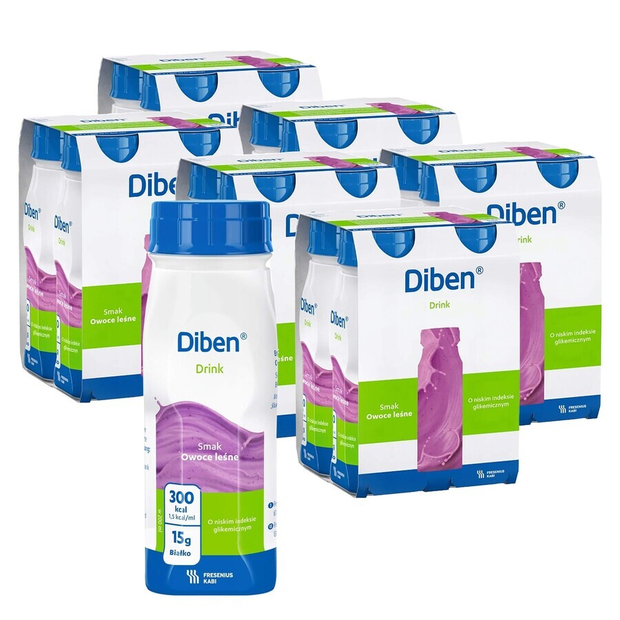 Diben bevanda speciale al gusto di frutti di bosco, 4 x 200 ml, Fresenius Kabi 