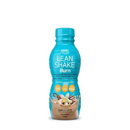 Gnc Total Lean Shake Burn, energiegevende eiwitshake met vanille latte smaak, 414 ml