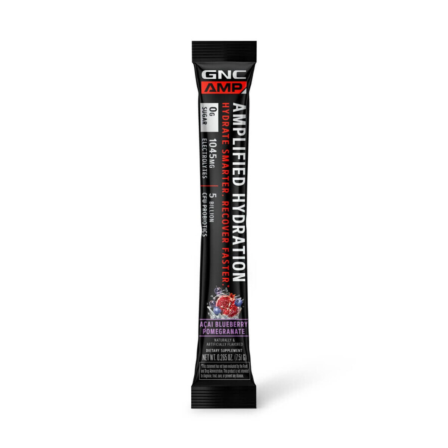 Gnc Amp Amplified Hydration, Electroliti Cu Aroma De Acai, Afine Si Rodie, 7.51 G