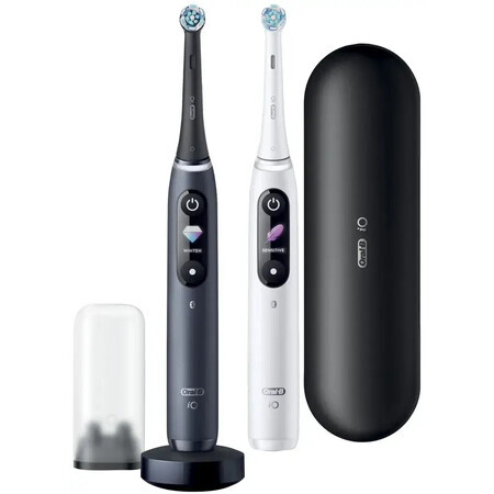 Oral B EK Duo iO iO Series 8 Black&White + portaspazzolino + borsa da viaggio