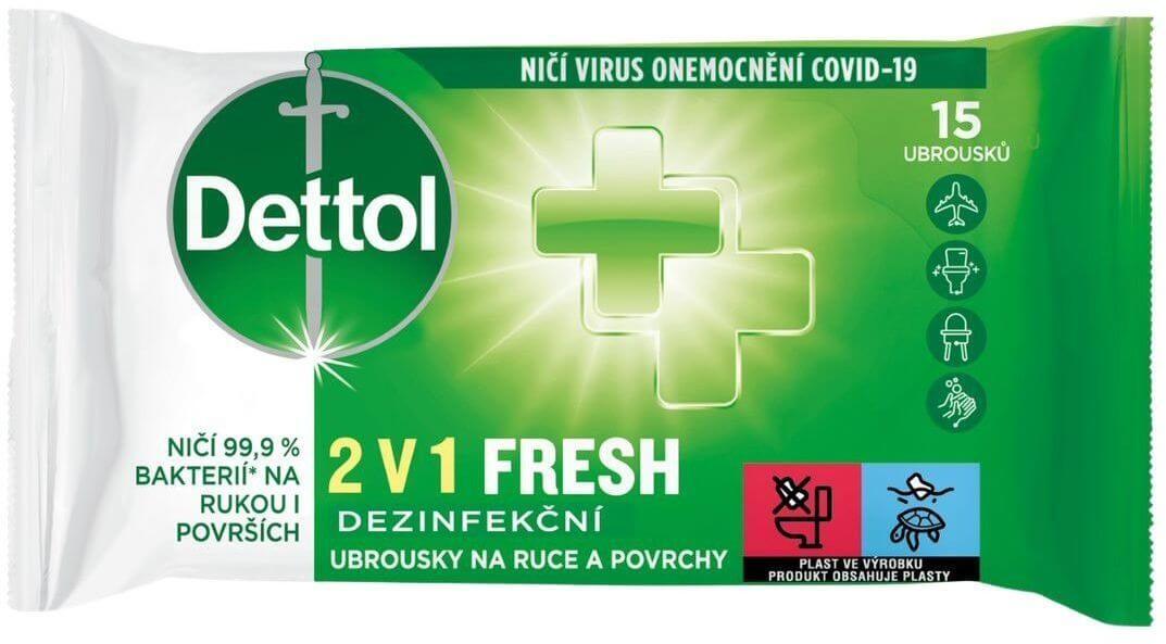 Dettol Șervețele dezinfectante 2în1 pentru mâini și suprafețe 15 buc