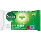 Dettol 2-in-1 Salviette disinfettanti per mani e superfici 15 pz.