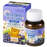 Dr.Muller Müller's Teddy Bears® cu aromă de coacăze negre și vitamina C 45 comprimate