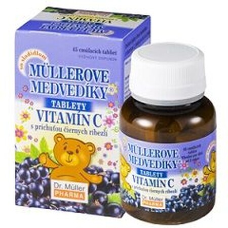 Dr.Müller Müller's Teddybären® mit schwarzem Johannisbeergeschmack und Vitamin C 45 Tabletten