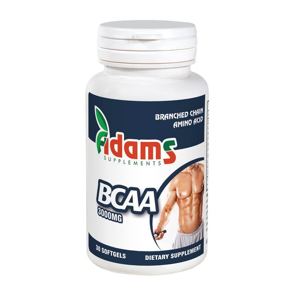 BCAA 3000mg, 30 tablete, Adams Vision Vitamine si suplimente