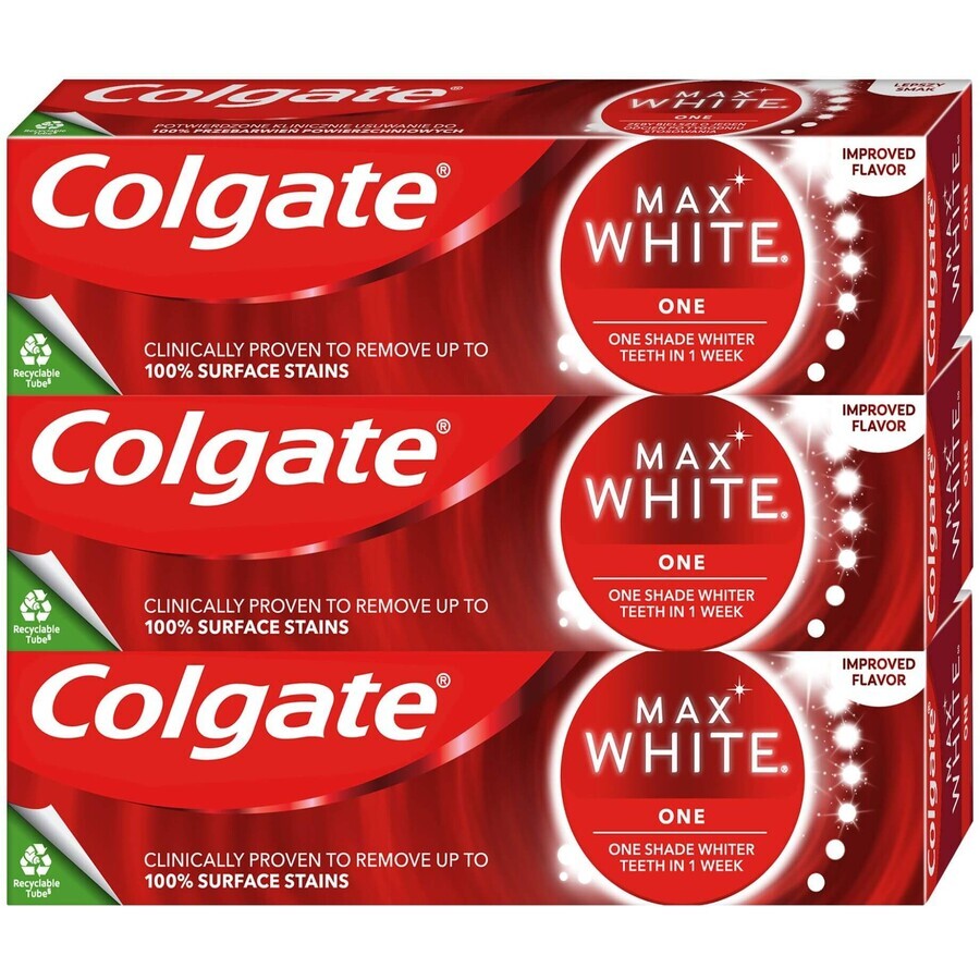 Pasta de dinți Colgate Max White One Sensational Mint 3 x 75 ml