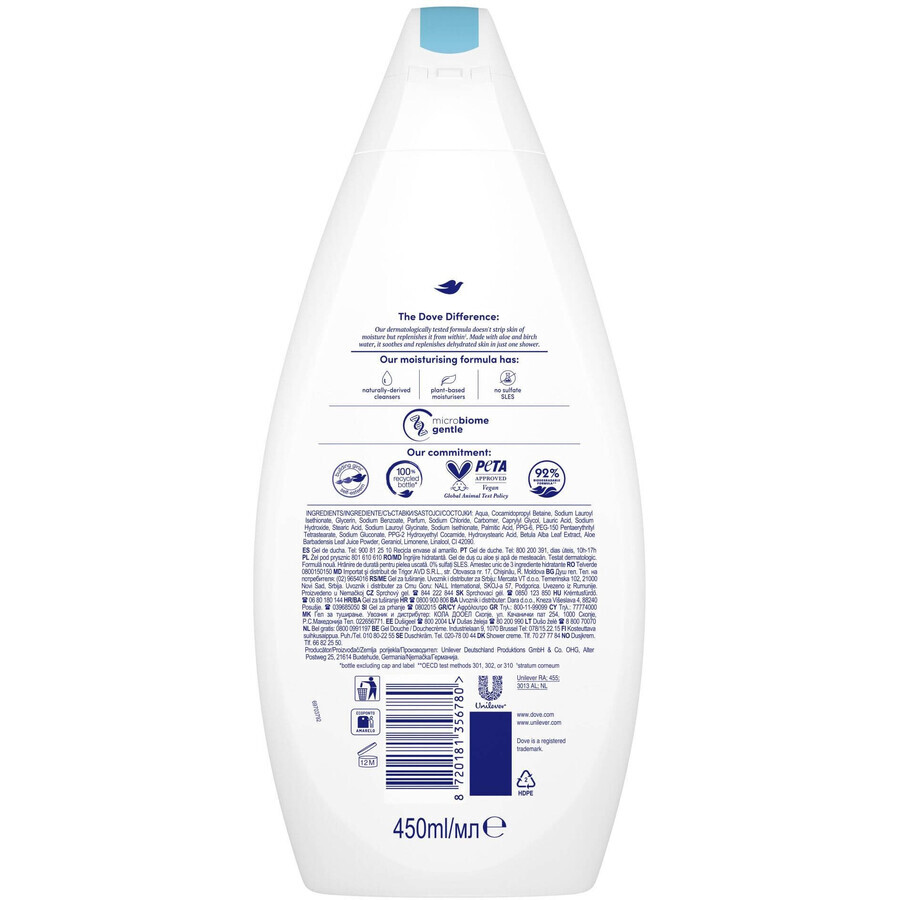 Dove Hydrating Care Gel Doccia 450 ml