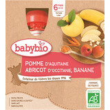 Babybio doypack mela, albicocca, banana 4 x 90 g