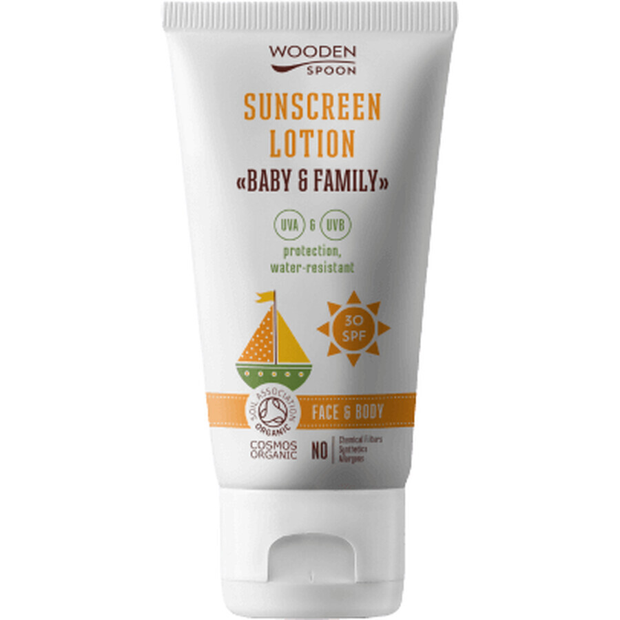 Cucchiaio di legno Baby & Family Lozione solare per il corpo in tubo SPF 30, 150 ml