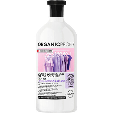 Organic People Eco gel de rufe pentru rufe colorate, magnolie și sare de mare 1000 ml