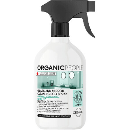 Organic People Eco spray de curățare pentru sticlă și oglinzi, ceai alb fermentat 500 ml