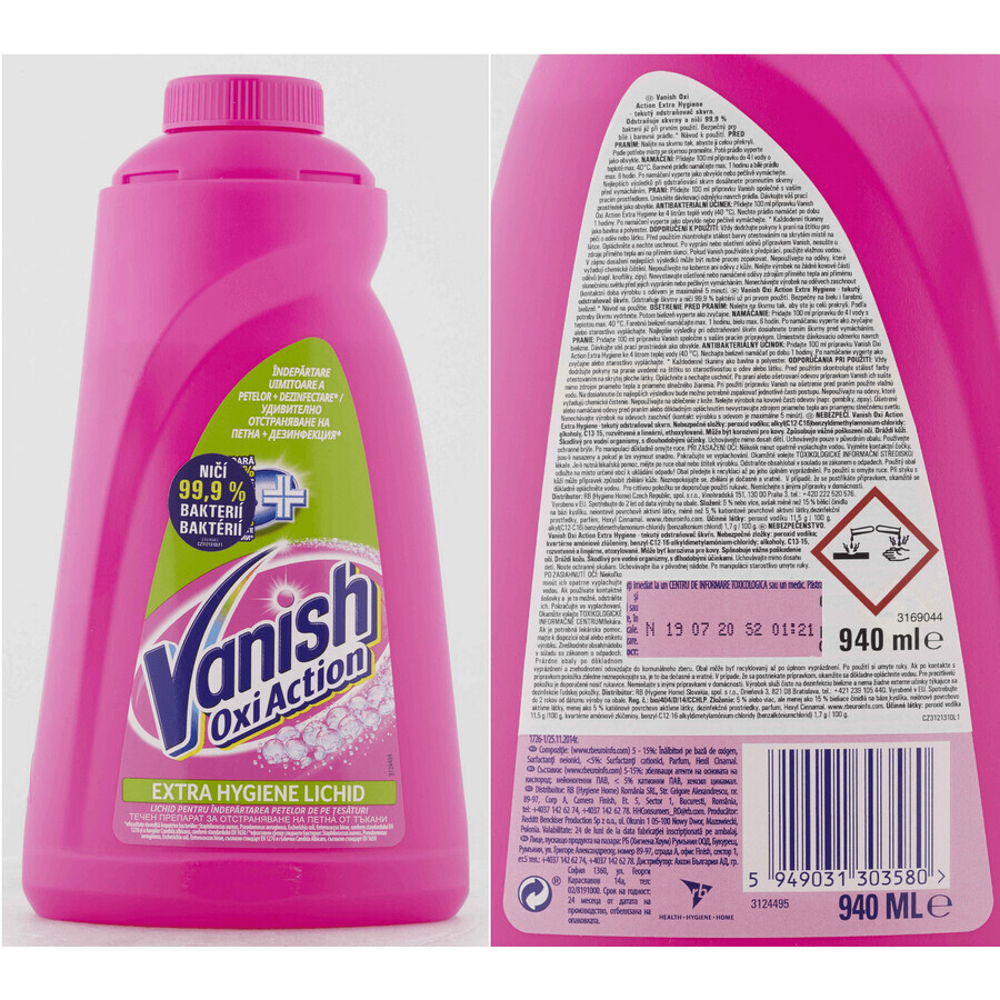 Vanish Oxi Action Extra igienic 10 spălare demachiant 940 ml