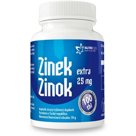 Nutricius Zinc extra 25 mg 100 comprimate