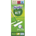 Swiffer Starter Set cu 1 mâner, 8 șervețele uscate și 3 cârpe de curățare