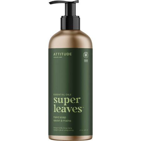 Attitude Natural Hand Soap Super leaves Essentials - Bergamot & Ylang Ylang 473 ml