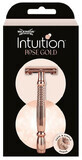 Wilkinson Sword Intuition Double Edge Trandafir auriu doamne ras de metal Classic + lame de ras 10 buc