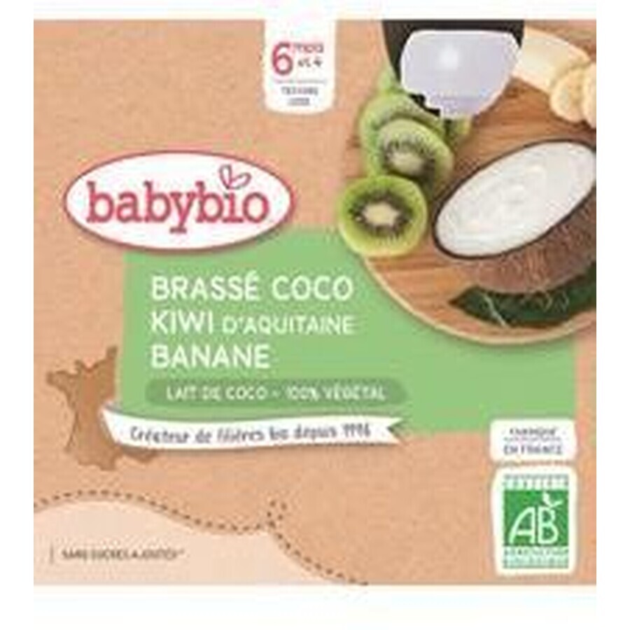 Babybio kokosmelk snack - kiwi en banaan 4 x 85 g