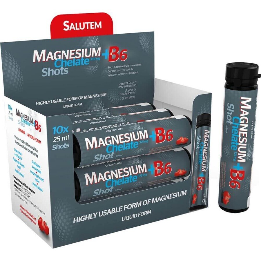 Salutem magnesium chelate shot Salutem magnesium chelate + B6 cherry flavour, ampoules 10 x 25 ml