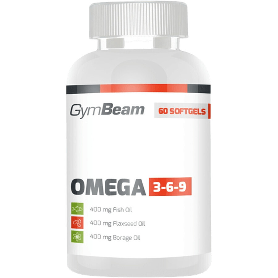 GymBeam Omega 3-6-9, sin sabor, 60 cápsulas