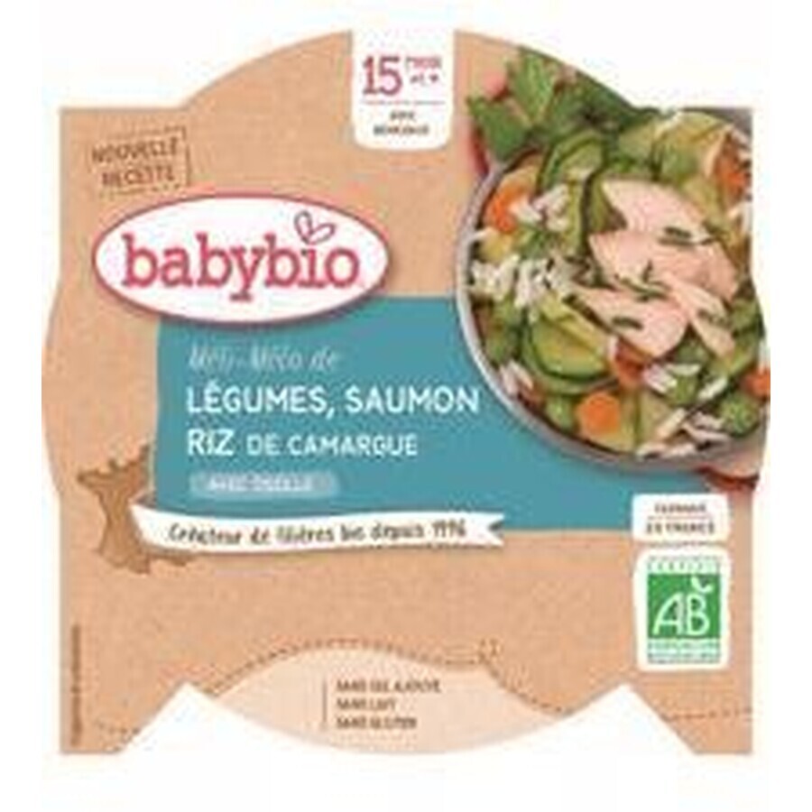 Menu végétal Babybio avec saumon et riz 260 g