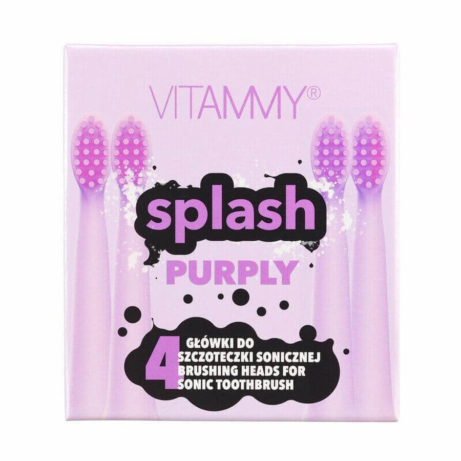 Vitammy SPLASH Mânere de schimb pentru periuțe de dinți violet 4 buc