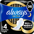 Compresas higiénicas Always Ultra Secure Night (talla 4) con alas 36 unidades