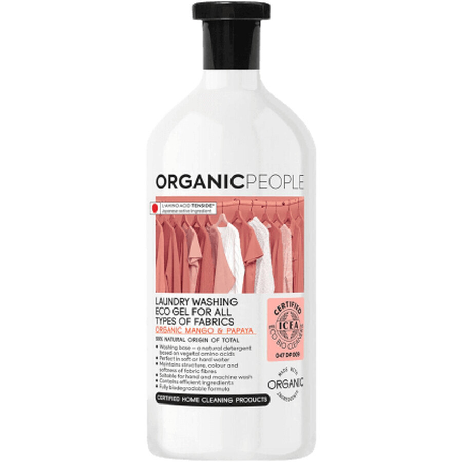 Organic People Eco gel de rufe pentru toate tipurile de rufe, mango și papaya 1000 ml