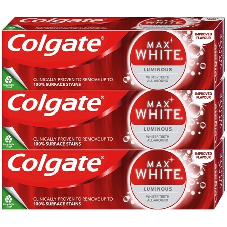 Pasta de dinți Colgate Max White Luminous 3 x 75 ml