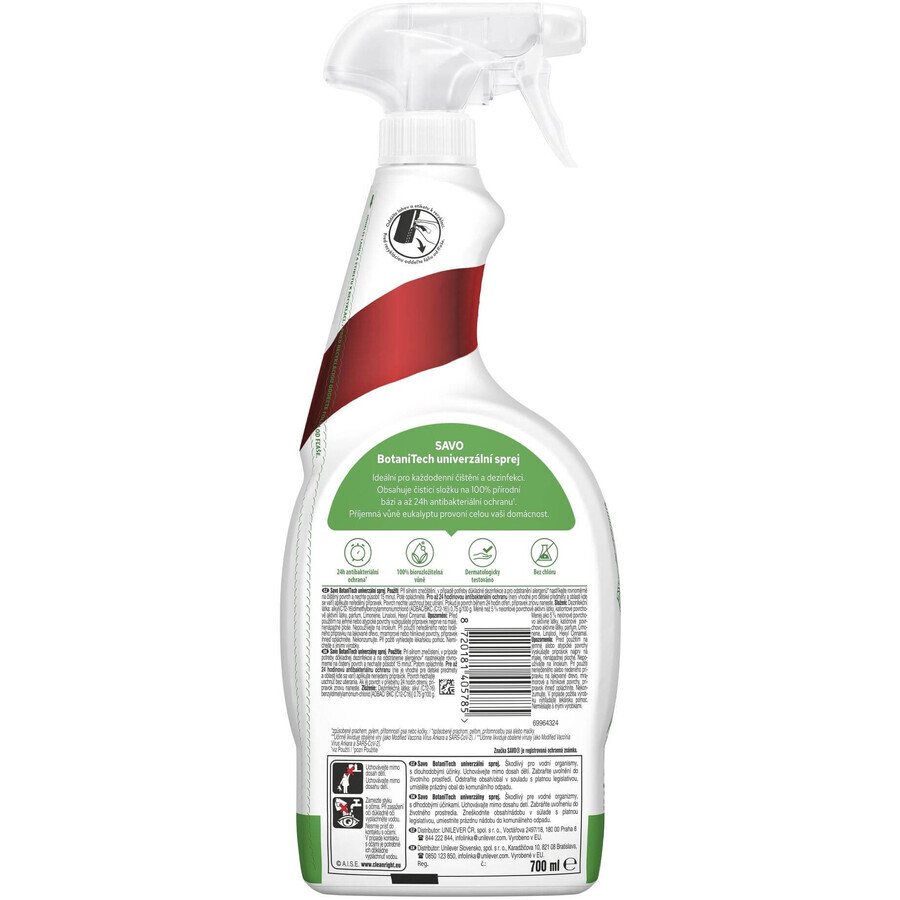 Spray dezinfectant și de curățare Savo BotaniTech 700 ml