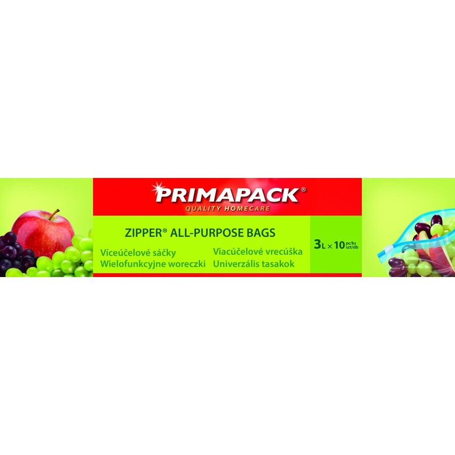 Primapack Zipper® Pungi multifuncționale 3L 10 buc