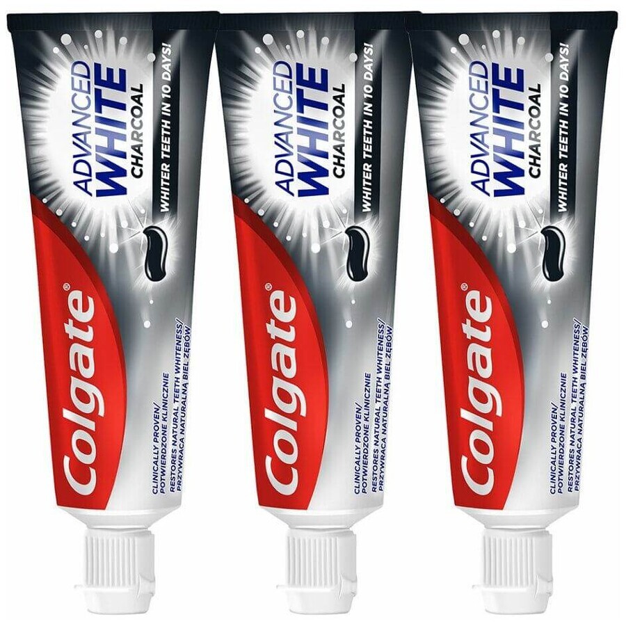 Colgate Advanced White Charcoal Toothpaste 3 x 75 ml