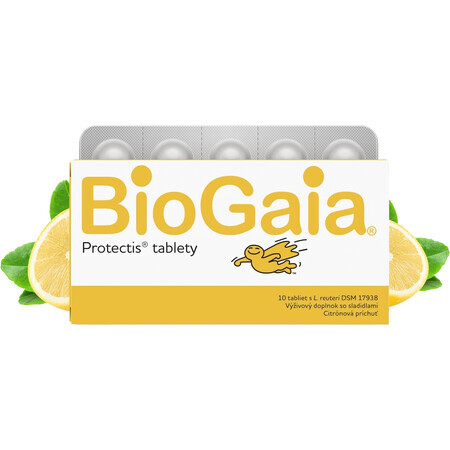 BioGaia ProTectis comprimate masticabile cu aromă de lămâie 10 buc