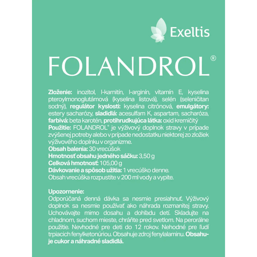 Exeltis FOLANDROL pulbere 30 pliculețe