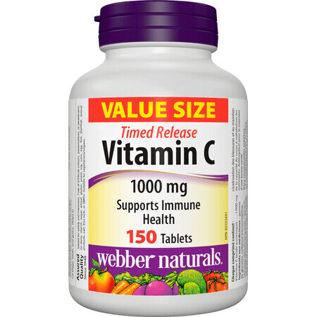 Webber Naturals Vitamin C 1000 mg allmähliche Freisetzung, 150 Tabletten