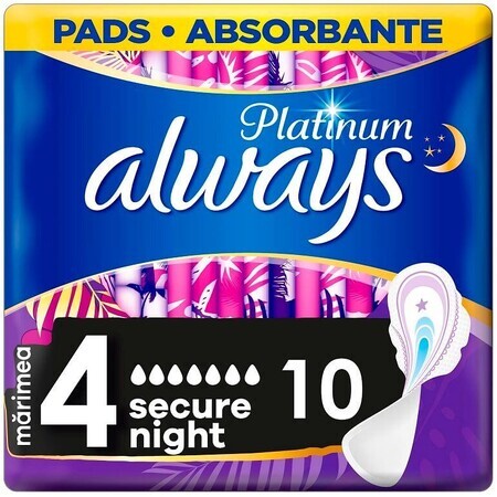 Serviettes hygiéniques Always Platinum Secure Night 10 pcs