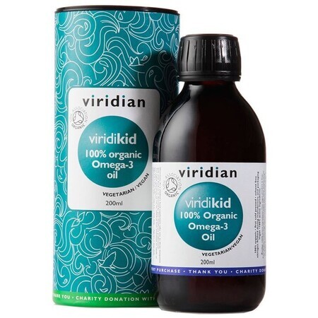 Viridian Viridikid Aceite Omega 3 Ecológico (Aceite Omega 3 Ecológico para Niños) 200 ml