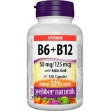 Webber Naturals Vitamina B6+B12+Ácido fólico 120 comprimidos