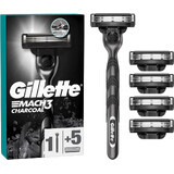 Gillette Mach3 Charcoal Herrenrasierer + 5 Scherköpfe