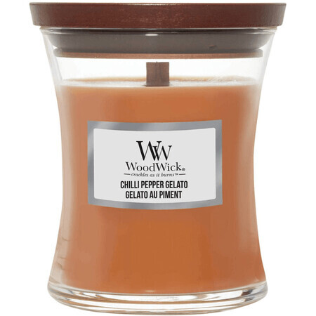 Lumânare parfumată Woodwick medie, Chilli pepper gelato 275 g