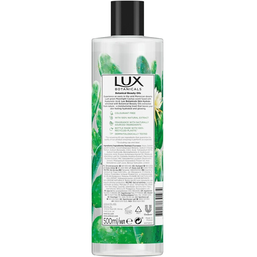 Lux Gel de duș cu cactus și acid hiualuronic 500 ml