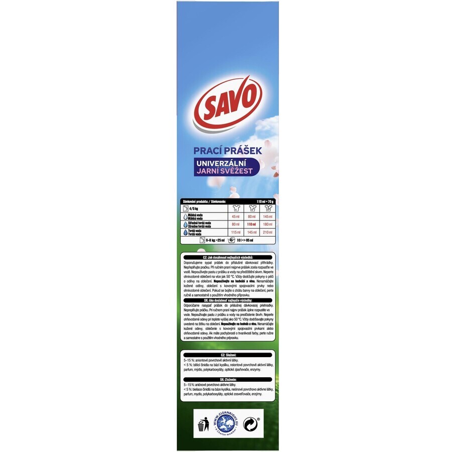 Pudră de spălat Savo Universal Spring Freshness 4,9 kg