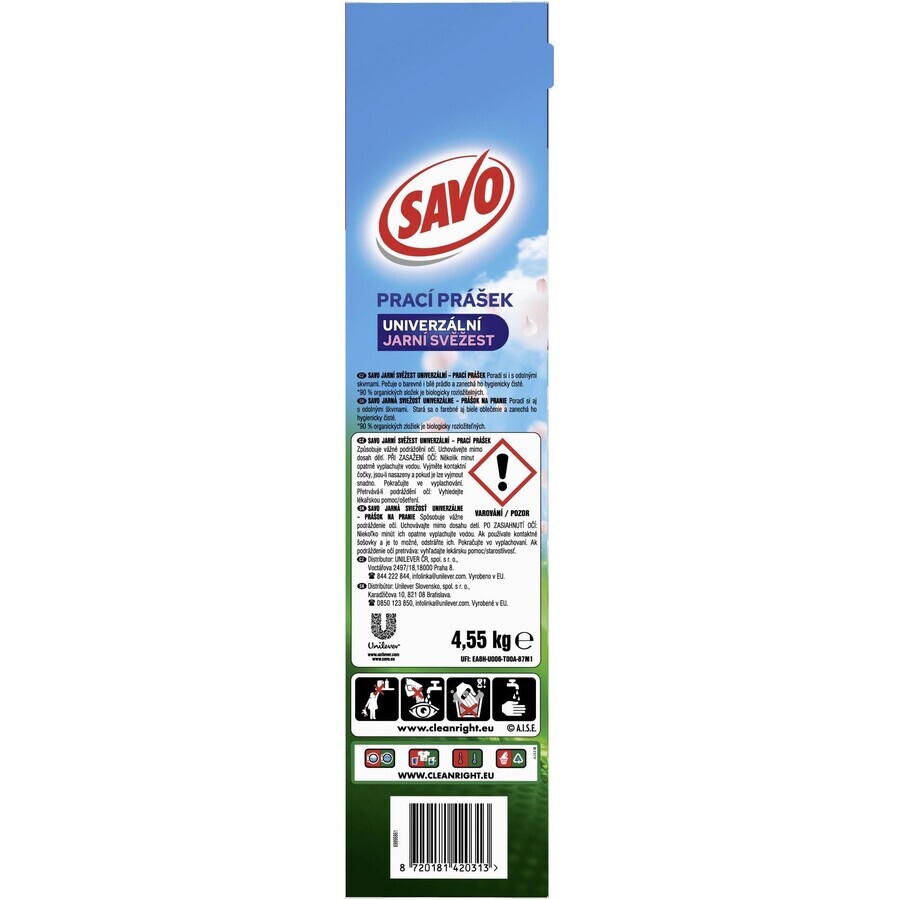 Pudră de spălat Savo Universal Spring Freshness 4,9 kg