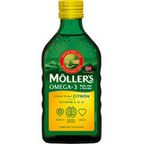 Mollers Omega 3 Aceite de pescado, aceite de hígado de bacalao con sabor a limón 250 ml