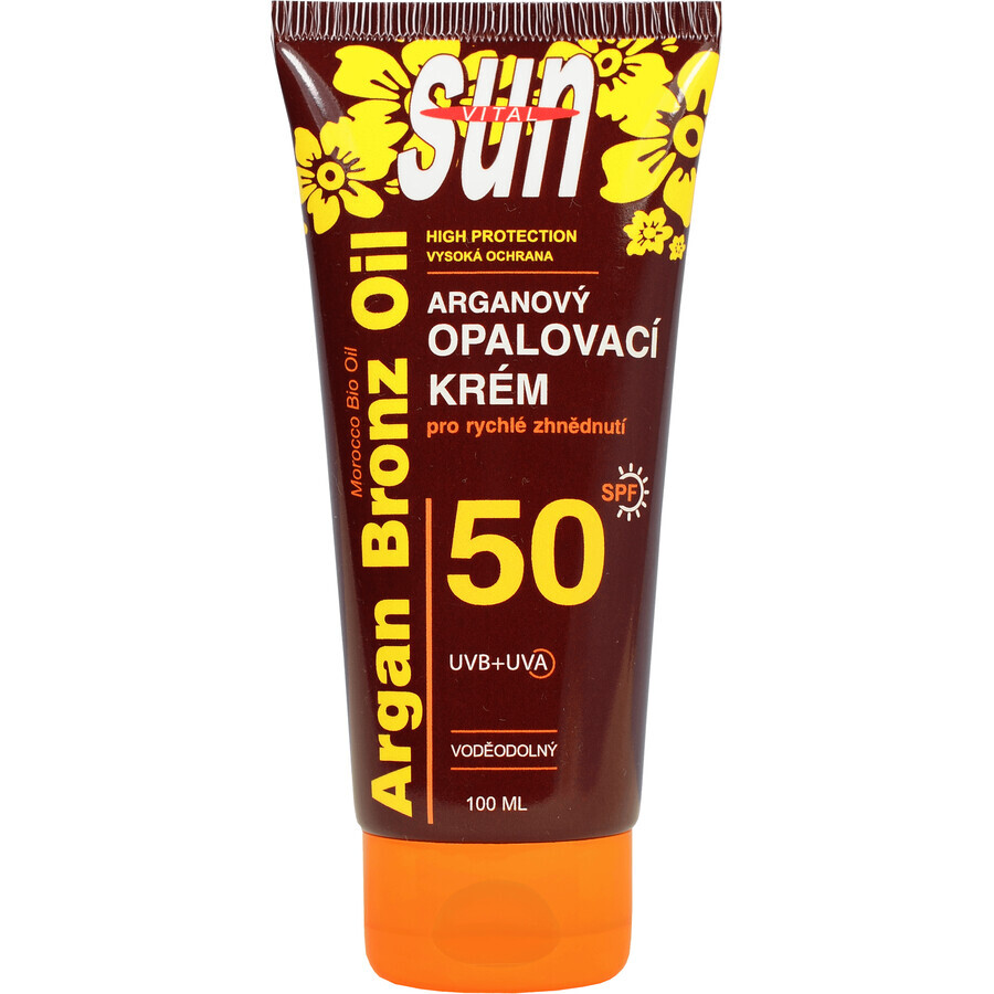 Vivaco SUN Protector solar con argán OF50 tubo 100 ml