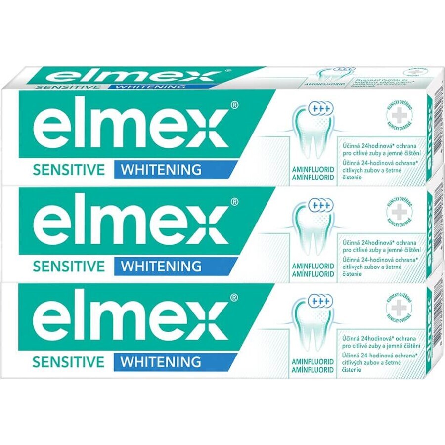 Elmex Sensitive pastă de dinți albitoare 3 x 75 ml