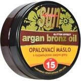 Vivaco Argan Oil Sunscreen Butter cu sclipici aurii SPF15, 200 ml