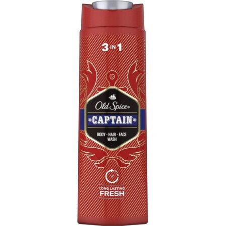 Old Spice Captain Gel de ducha y champú con notas de sándalo y cítricos 400 ml